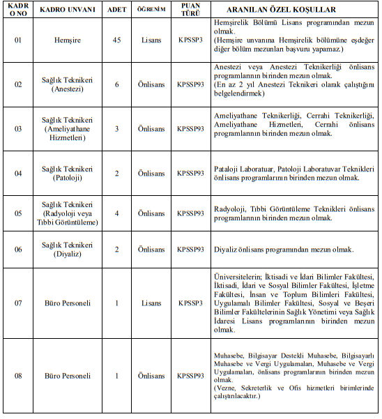 kocaeli üniversitesi sözleşmeli personel alımı sayılar ve nitelikler