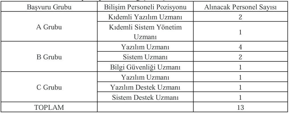 dışişleri bakanlığı sözleşmeli bilişim personeli alımı kadrolar ve sayılar