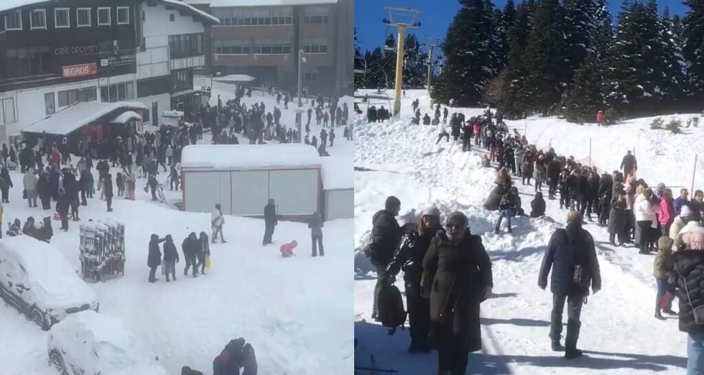 Uludağ’da yoğun kalabalık