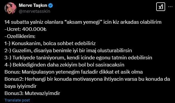 Merve Taşkın paylaşımı nedeniyle gözaltına alındı