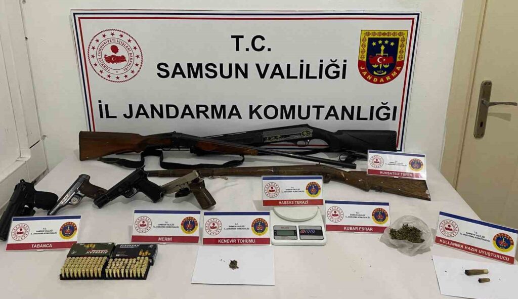 Samsun’da uyuşturucu ve silah operasyonu: 2 kişi yakalandı