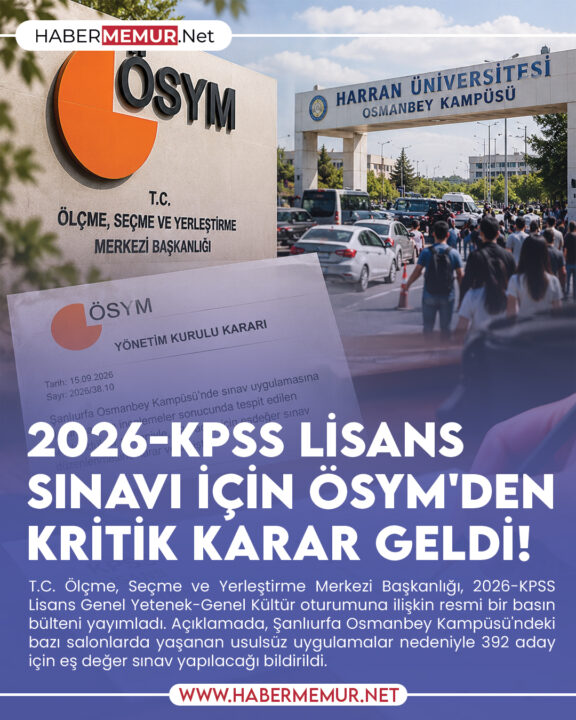 ÖSYM’den 2026-KPSS Lisans Sınavı Açıklaması